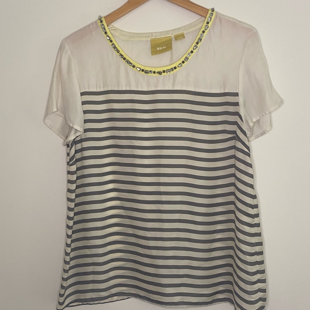 anthropology Maeve top Rhinestone accents SZ LARGE